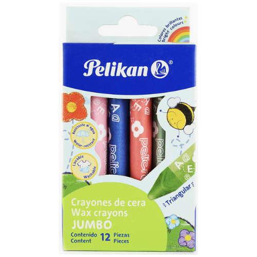 CRAYOLAS PELIKAN TRIANGULAR JUMBO 12COL 50601220