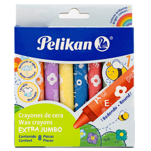 CRAYOLAS PELIKAN REDONDA EXTRA JUMBO 8COL 50700200