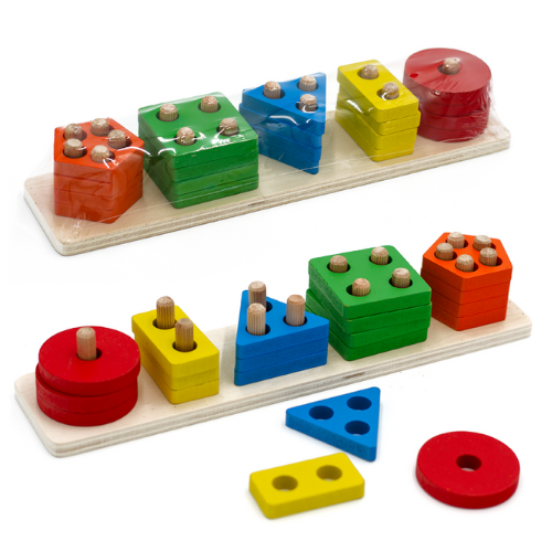 JUEGO DIDACTICO MADERA POINTER FW APILADOR FORMAS 20PCS PZZ-1808