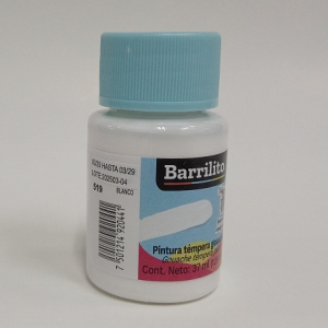 PINTURA BARRILITO TEMPERA GOUACHE 37ML BLANCO 519