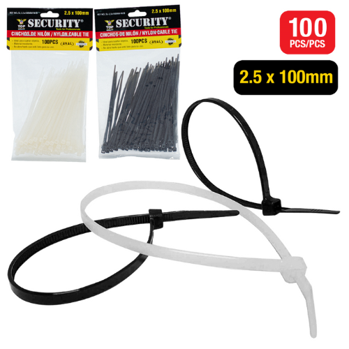 BRIDA PLASTICA SECURITY PQ-100UD SL-25X100MM-W-B 2.5x4"