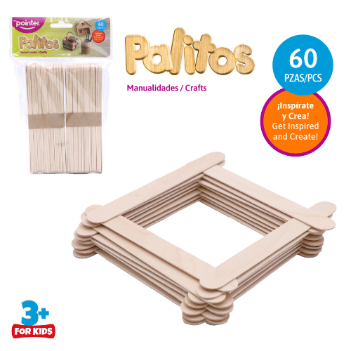 PALITOS MANUALIDADES POINTER JUMBO NATURAL ST-60G-1