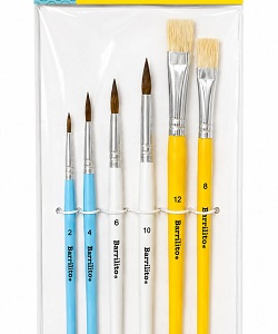 SET PINCELES BARRILITO ACUARELA-OLEO MIX 6PCS KOA6