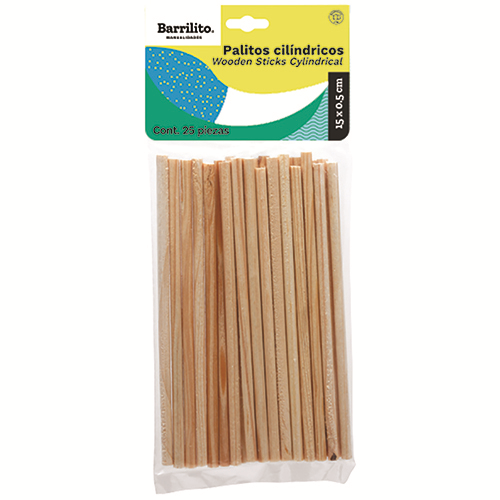 PALITOS BARRILITO CILINDRICO NATURAL PM1505 5X150 MM BL-25 UD
