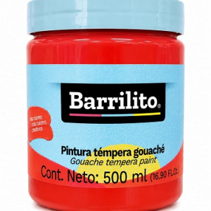 PINTURA BARRILITO TEMPERA GOUACHE 500ML ROJO FUEGO TG507
