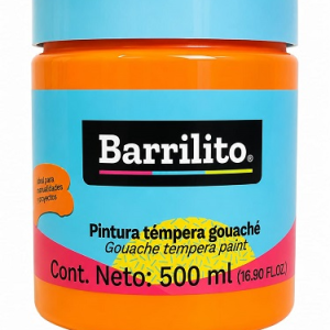 PINTURA BARRILITO TEMPERA GOUACHE 500ML NARANJA TG517
