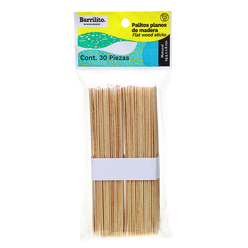 PALITOS BARRILITO PLANO NATURAL PM004 18X145 MM BL-30 UD