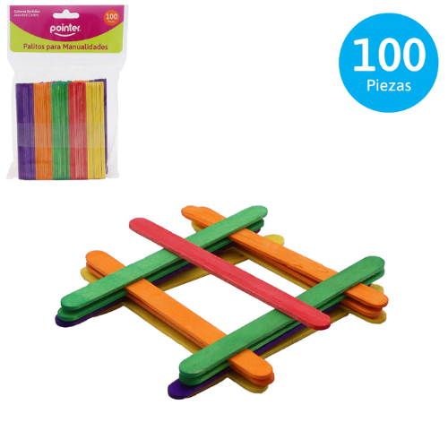 PALITOS MANUALIDADES POINTER COLOR 30-CW-100CO