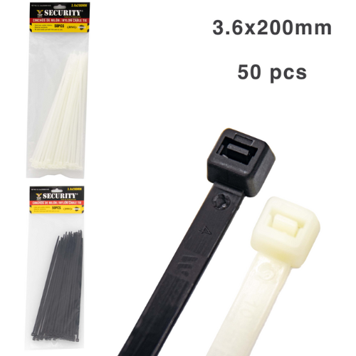 BRIDA PLASTICA SECURITY PQ-50UD SL-36X200MM-W-B