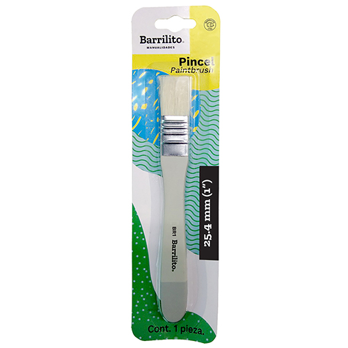 PINCEL BARRILITO PLANO T/BROCHA BR1 25.4MM 1"