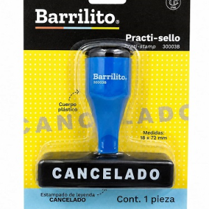 SELLO PLASTICO BARRILITO CANCELADO BLISTER 18X72MM 30003B