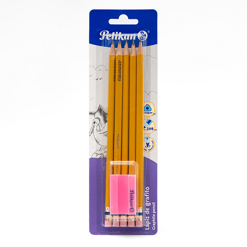 SET LAPIZ GRAFITO PELIKAN TRIANG C/BORRADOR 5PCS 30330204