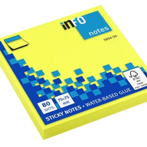 MINIBLOCK INFO NOTES 3X3" 80HJ AMARILLO BRILLANTE 5654-34