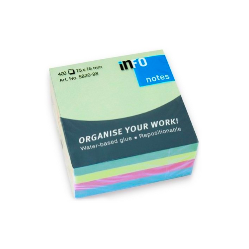 MINIBLOCK INFO NOTES 3X3" CUBO 400HJ PASTEL 5820-98