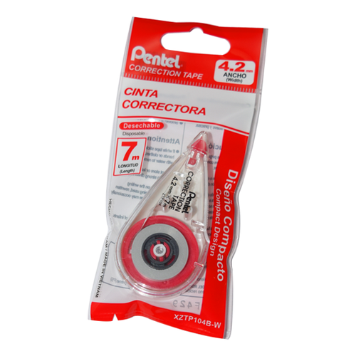 CORRECTOR PENTEL CINTA 4.2MMX7M XZTP104B-W
