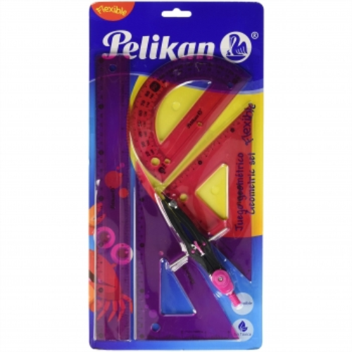 ESTUCHE GEOMETRICO PELIKAN FLEXIBLE GDE 5PCS 15540103