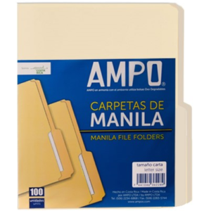 FOLDER AMPO MANILA T/CARTA BOLSA 100UDS