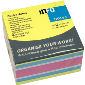 MINIBLOCK INFO NOTES 3X3" CUBO 450HJ BRILLANTE 5654-51