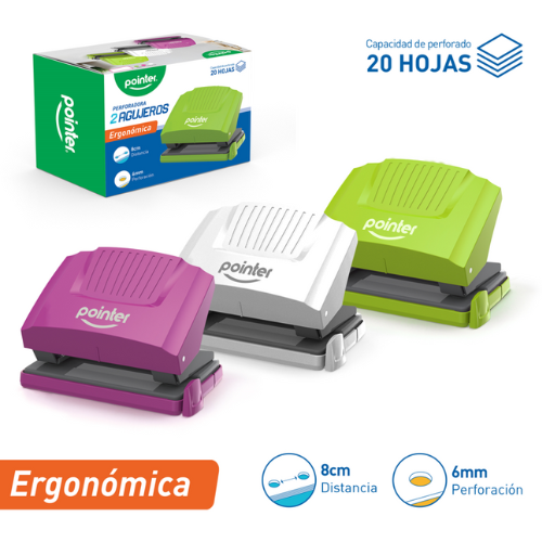 PERFORADORA POINTER 2 HUECOS PU-1602