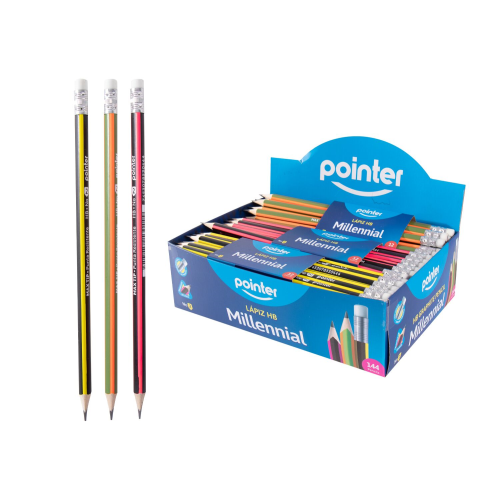 LAPIZ GRAFITO POINTER NEON TRIANGULAR #2 HB NSP-12 UNIDAD