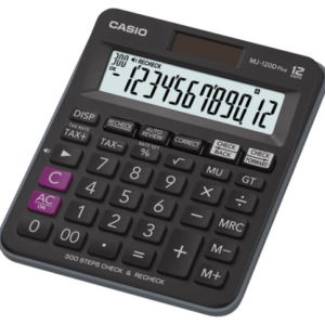 CALCULADORA CASIO MESA 12 DIG MJ-120DPLUS-BK CHECK & RECHECK