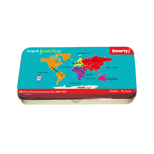 ESTUCHE GEOMETRICO SMARTY CAJA METAL MUNDO 8PCS SM-H007/SM-N007