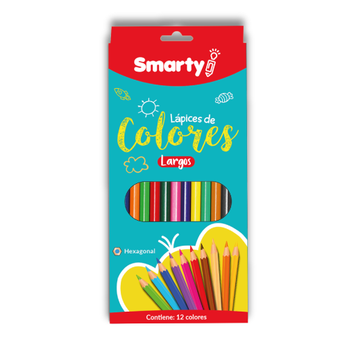 LAPICES COLOR SMARTY LARGO CJ-12COL 7” SM-H038/SM-N038