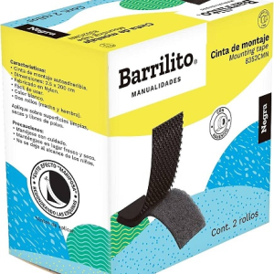 CINTA BARRILITO VELCRO NEGRA 2.5X200CM 2PCS 8352CMN