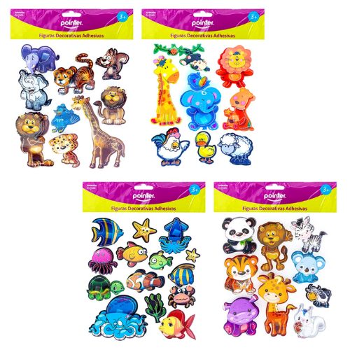 CALCOMANIA POINTER CARITAS ANIMALES 3D STK-XLB3D