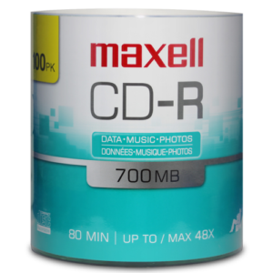 DISCO MAXELL CD-R 700 MB/80 MIN 48X MAXDATA BULK-100UD 648288
