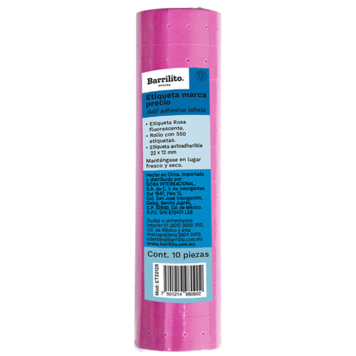 ETIQUETA BARRILITO ROSADA P/PRECIO ET2212R