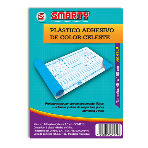 PLASTICO ADHESIVO SMARTY 1.5MT AZ 45X150CM SM-03715AZ