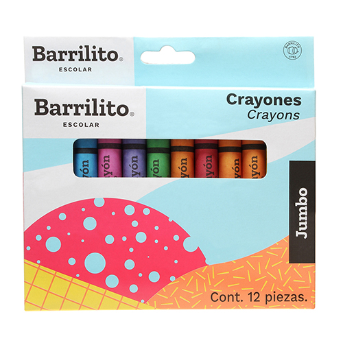 CRAYOLAS BARRILITO REDONDA JUMBO CJ-12COL 12J