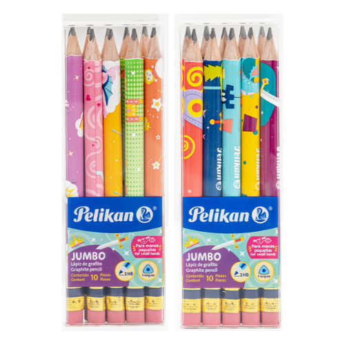 SET LAPIZ GRAFITO JUMBO PELIKAN TRIANGULAR #2HB 10PCS DISEÑO 30330235