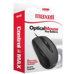 MOUSE MAXELL USB OPTICO MOWR-105 C/5B NEGRO 348416