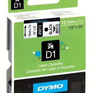 CINTA DYMO LT D1 BLANCO/NEGRO 12MMX7M 45013