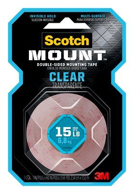 ADHESIVO DOBLE CARA 3M SCOTCH TRANSP 410H 1"x60" (2.54CMx1.52MTS) 15LB INTERIOR