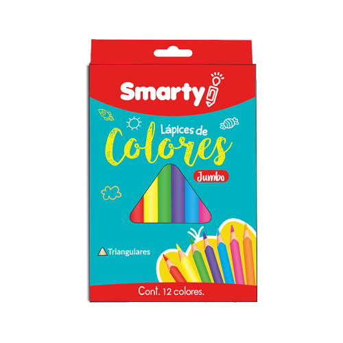 LAPICES COLOR SMARTY JUMBO TRIANGULAR 4MM CJ-12COL SM-H014 MADE