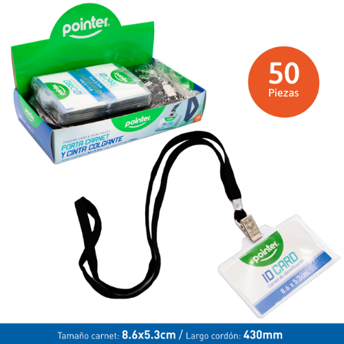 PORTA CARNET POINTER C/CORDON 19980-TCP-BK-VMR NEGRO CJ-50UD