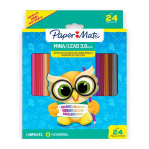 LAPICES COLOR PAPERMATE SAUL 24COL LARGO 3.0MM HEX G10413