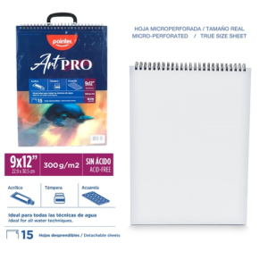 BLOCK ACRILICO POINTER 15HJ BL 9X12" 300GR DBWA-300-912 AGUA