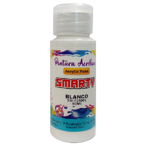 PINTURA SMARTY ACRILICA 60ML BLANCO SM-F18001
