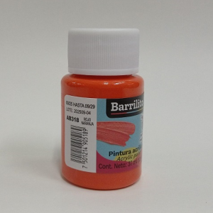 PINTURA BARRILITO ACRILICA 37ML AB318 ROJO NARANJA