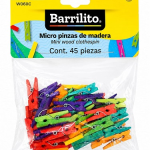 PINZAS BARRILITO  MINI P/ROPA COLORES SURT W060C