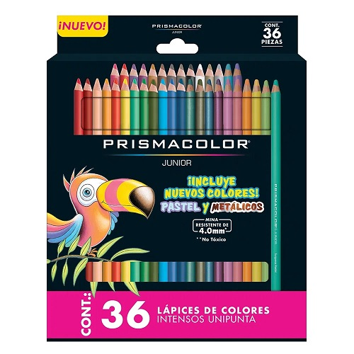 LAPICES COLOR PRISMACOLOR 4.0MM JUNIOR 36COL PASTEL/METAL 2153016