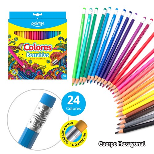 LAPICES COLOR POINTER 24COL HEXAGONAL BORRABLE CPP-24