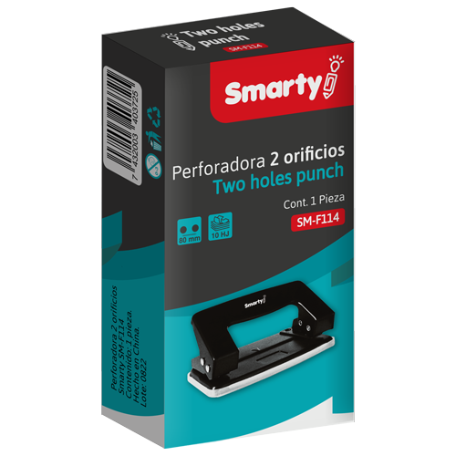 PERFORADORA SMARTY 2HUECO 80MM 10HJ SM-F114