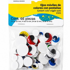 MANUALIDADES BARRILITO OJITOS COLORES C/PESTAÑAS BL-66UD E005